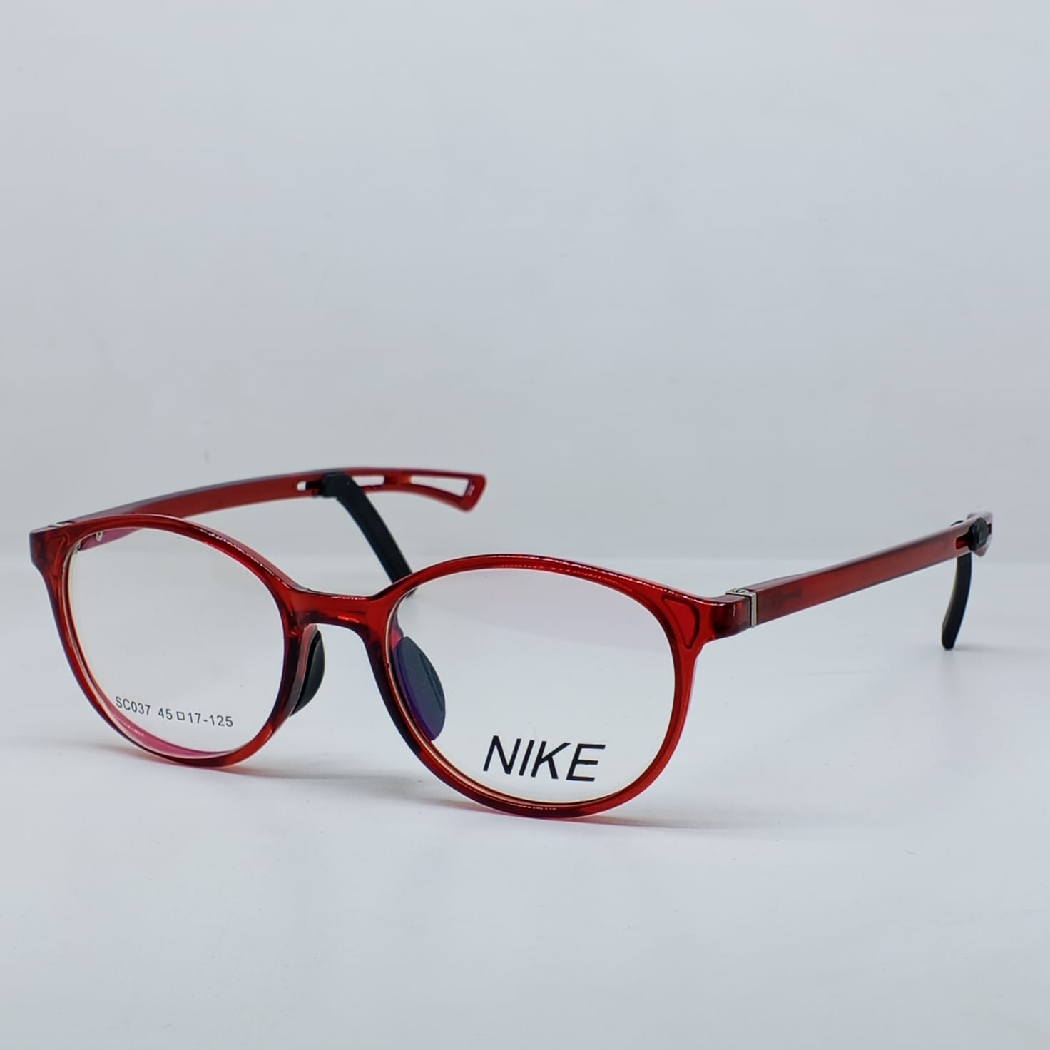 Nike Red Round Grip Kids Eyeglasses